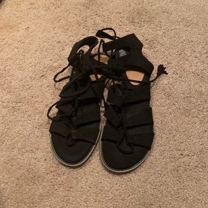 Black gladiator sandals